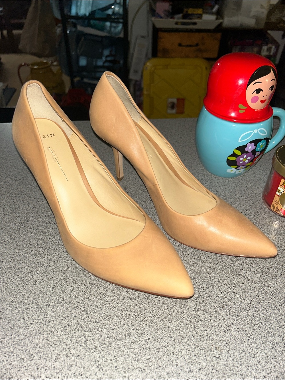 New Aerin leather 4” heels